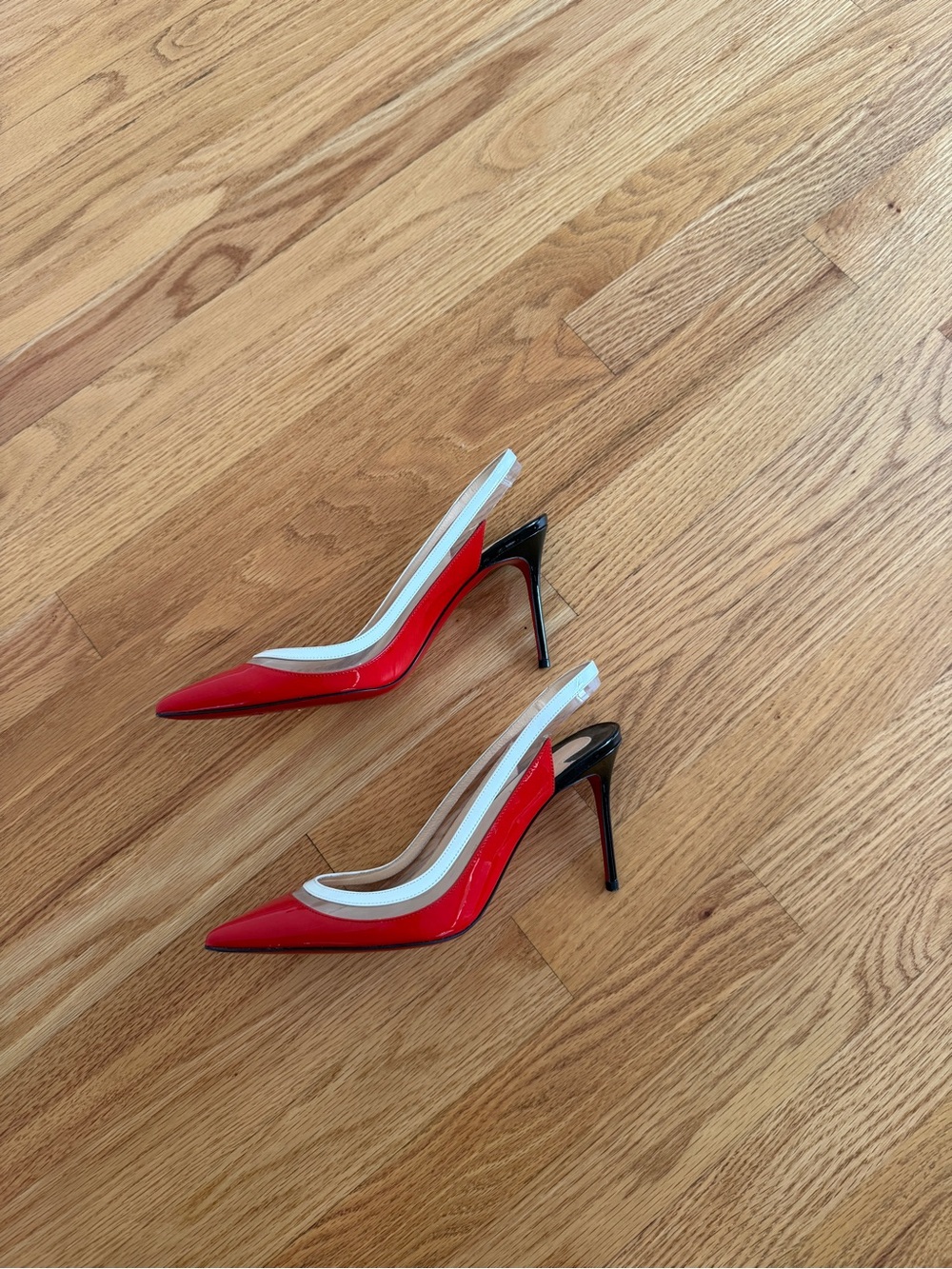 Christian Louboutin Paulina Sling 85 Patent/PVC Version Corazon